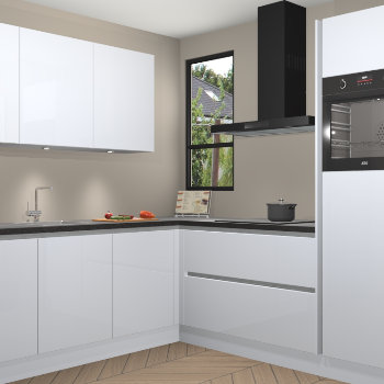 Sneeuwwitte hoogglans greeploze keuken Johannesburg 105867