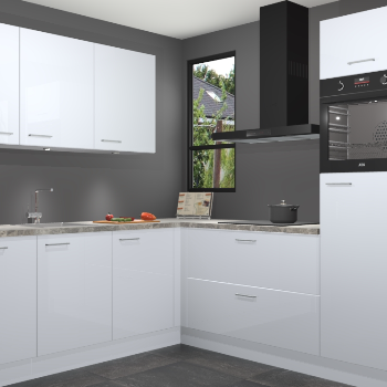 Sneeuwwitte hoogglans greeploze keuken Johannesburg 105888