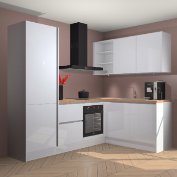 Sneeuwwitte Hoogglans greeploze keuken Pilsen 105403