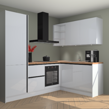 Sneeuwwitte Hoogglans greeploze keuken Pilsen 105406