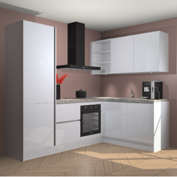 Sneeuwwitte hoogglans greeploze keuken Pilsen 105415