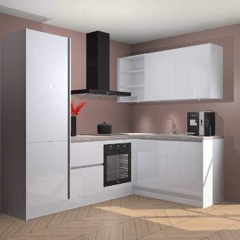 Sneeuwwitte hoogglans greeploze keuken Pilsen 105421