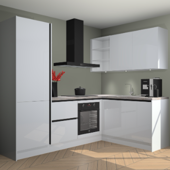 Sneeuwwitte Hoogglans greeploze keuken Pilsen 105424