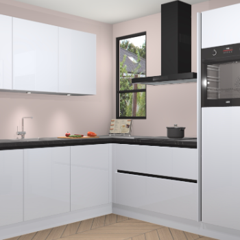 Sneeuwwitte hoogglans greeploze keuken Johannesburg 106037