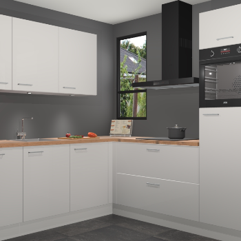 Zijdegrijze hoogglans keuken Johannesburg 106045