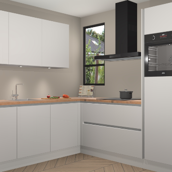 Zijdegrijze hoogglans greeploze keuken Johannesburg 106046