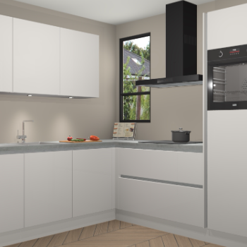 Zijdegrijze hoogglans greeploze keuken Johannesburg 106056