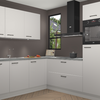 Zijdegrijze hoogglans keuken Johannesburg 106058