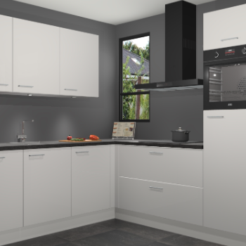 Zijdegrijze hoogglans keuken Johannesburg 106067