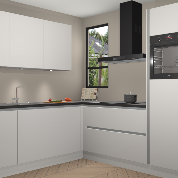 Zijdegrijze hoogglans greeploze keuken Johannesburg 106068