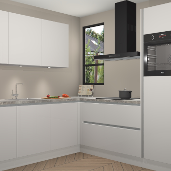 Zijdegrijze hoogglans greeploze keuken Johannesburg 106127