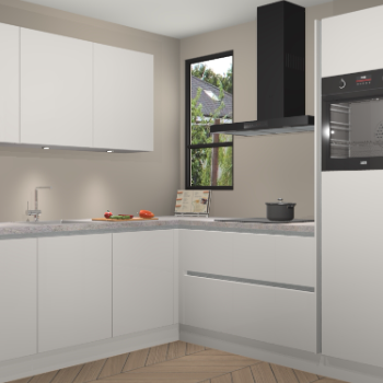 Zijdegrijze hoogglans greeploze keuken Johannesburg 106140