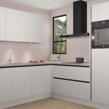 Zijdegrijze hoogglans greeploze keuken Johannesburg 106143