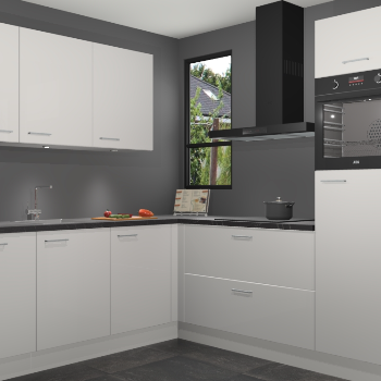 Zijdegrijze hoogglans keuken Johannesburg 106180