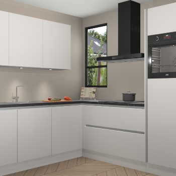 Zijdegrijze hoogglans greeploze keuken Johannesburg 106181