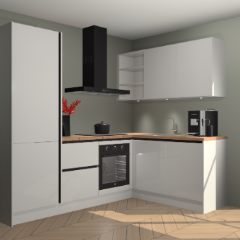 Zijdegrijze Hoogglans greeploze keuken Pilsen 105924