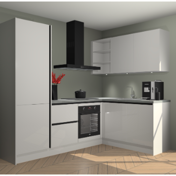 Zijdegrijze Hoogglans greeploze keuken Pilsen 105931