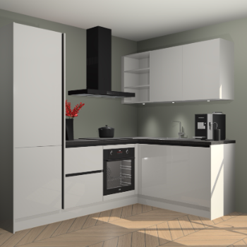 Zijdegrijze Hoogglans greeploze keuken Pilsen 105937