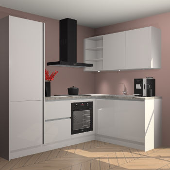 Zijdegrijze Hoogglans greeploze keuken Pilsen 105940