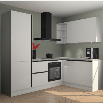 Zijdegrijze Hoogglans greeploze keuken Pilsen 105943