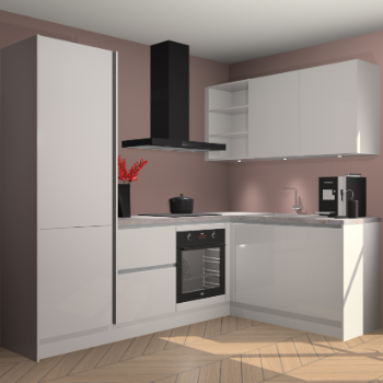 Zijdegrijze Hoogglans greeploze keuken Pilsen 105946