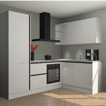 Zijdegrijze Hoogglans greeploze keuken Pilsen 105951