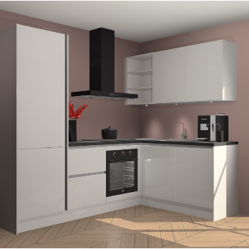 Zijdegrijze Hoogglans greeploze keuken Pilsen 105955