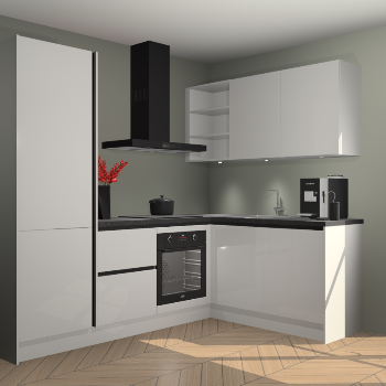 Zijdegrijze Hoogglans greeploze keuken Pilsen 105960