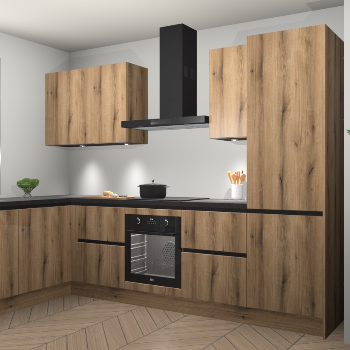 Goud Eiken greeploze keuken Beijing 107672