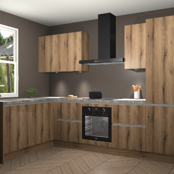 Goud Eiken greeploze keuken Beijing 107682