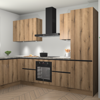 Goud Eiken greeploze keuken Beijing 107685