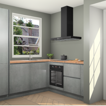 Beton Parelgrijs greeploze keuken Harbin 107406