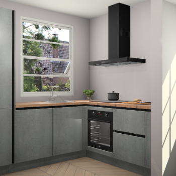 Beton Parelgrijs greeploze keuken Harbin 107409