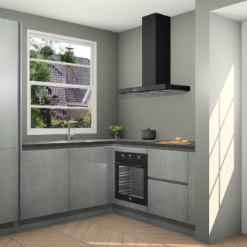 Beton Parelgrijs greeploze keuken Harbin 107582