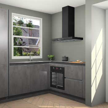 Beton Antraciet greeploze keuken Harbin 107724