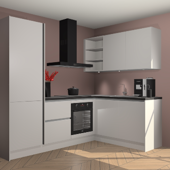 Zijdegrijze greeploze keuken Pilsen 107015