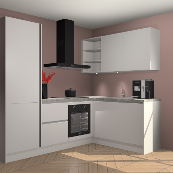 Zijdegrijze greeploze keuken Pilsen 107021