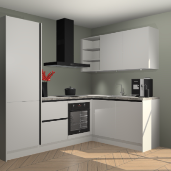 Zijdegrijze greeploze keuken Pilsen 107024