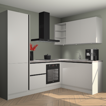 Zijdegrijze greeploze keuken Pilsen 107030