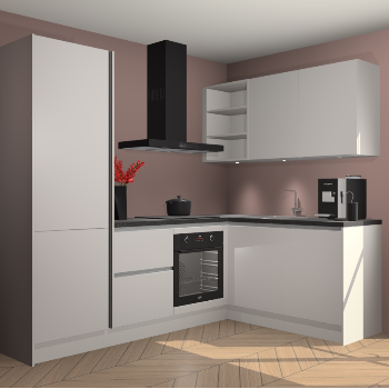 Zijdegrijze greeploze keuken Pilsen 107033