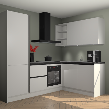 Zijdegrijze greeploze keuken Pilsen 107036