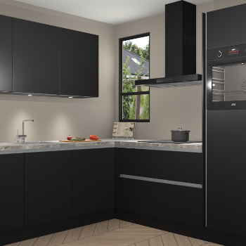 Zwarte greeploze keuken Johannesburg 106841