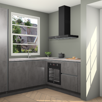 Beton Antraciet greeploze keuken Harbin 107736