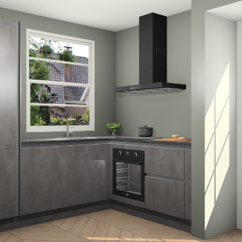 Beton Antraciet greeploze keuken Harbin 107742