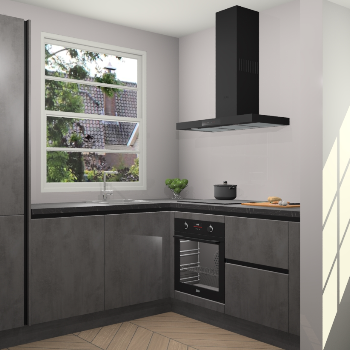Beton Antraciet greeploze keuken Harbin 107745