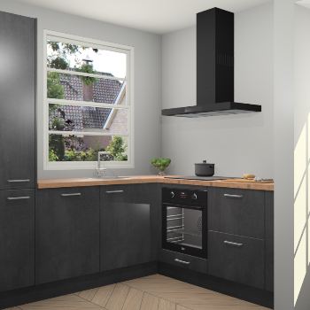 Beton Zwarte keuken Harbin 107750