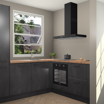 Beton Zwarte keuken Harbin 107753