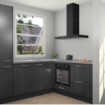 Beton Zwarte keuken Harbin 107823