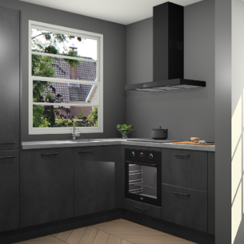 Beton Zwarte keuken Harbin 107825