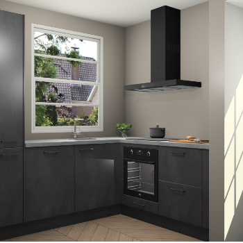 Beton Zwarte keuken Harbin 107826